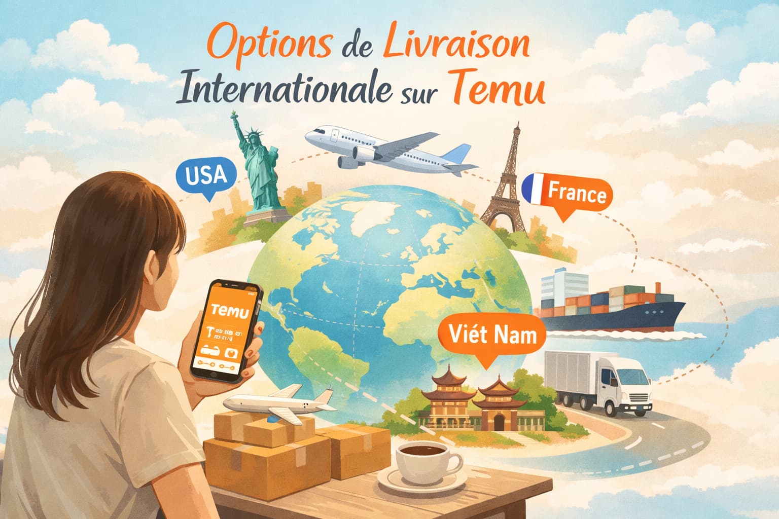 Options de livraison internationale Temu pour les acheteurs modernes